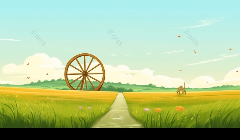 春暖花开舒适气候卡通手绘插画背景,插画/手绘图,插画/手绘图库,插画/手绘图下载,插画/手绘